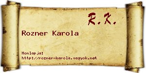Rozner Karola névjegykártya